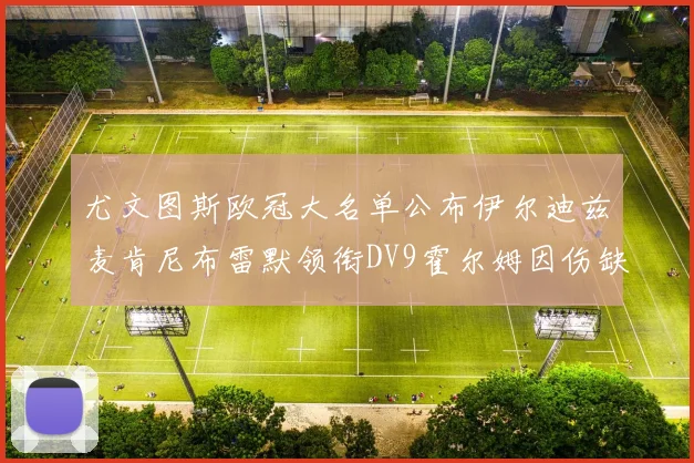 尤文图斯欧冠大名单公布伊尔迪兹麦肯尼布雷默领衔DV9霍尔姆因伤缺席